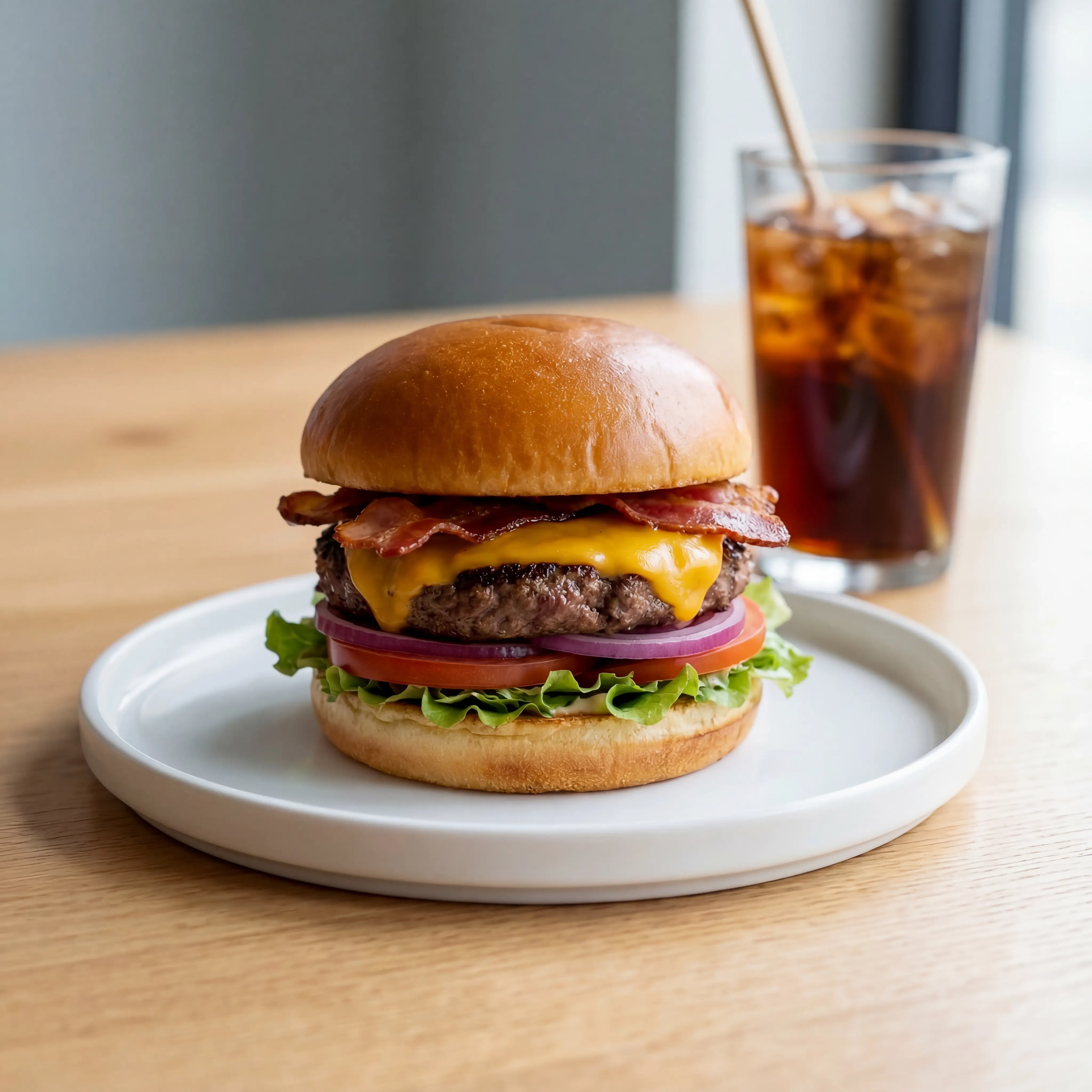 Burger bei Tageslicht, casual Stil